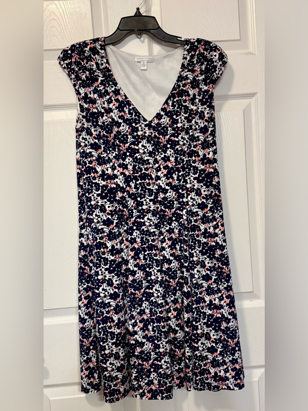 London Style Collection Floral V-Neck Fit & Flare Dress - Size 12 - Picture 2 of 10